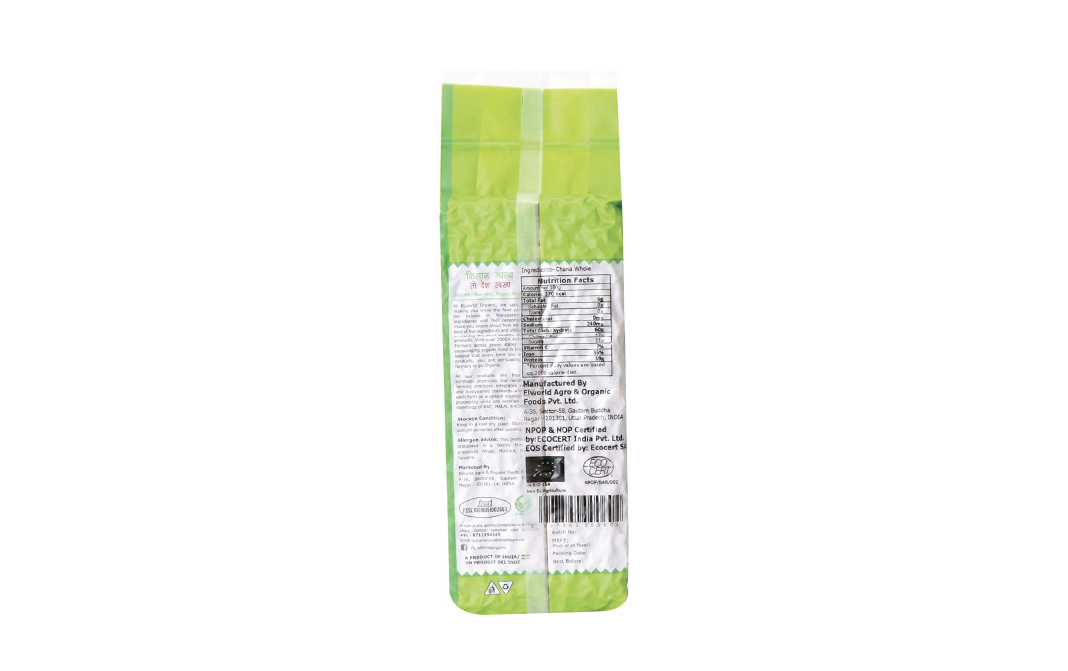 Elworld Organic Chana Whole    Pack  500 grams